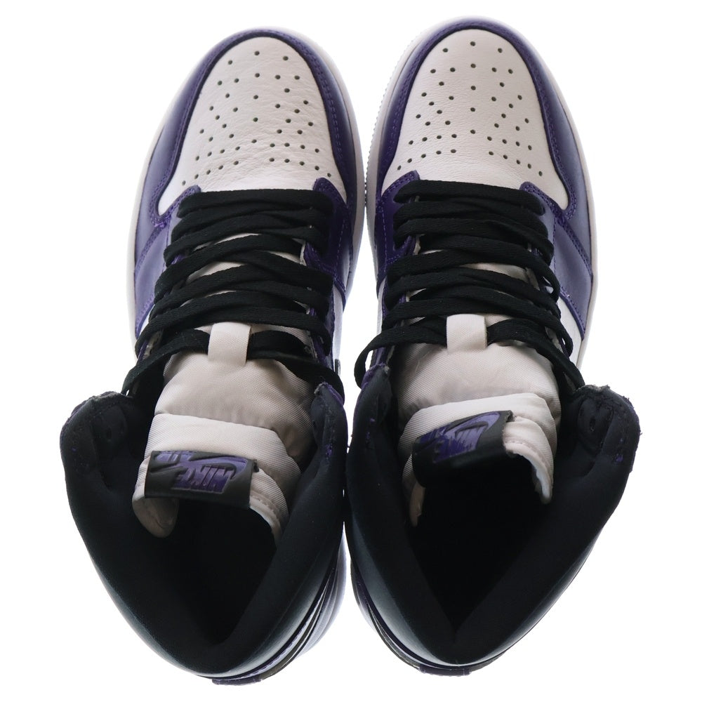 NIKE(ナイキ) AIR JORDAN 1 RETRO HIGH OG COURT PURPLE エアジョーダン1 レトロ ハイ コート パープル ハイカットスニーカー ホワイト/パープル US8.5/26.5cm 555088-500