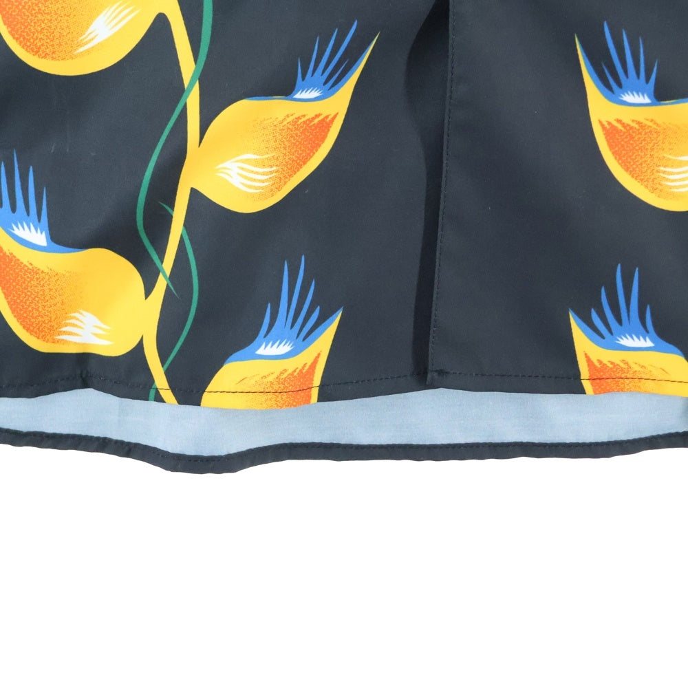 CHALLENGER(チャレンジャー) S/S FLAME LEAF SHIRT フレイム リーフ 総柄 半袖シャツ ブラック CLG-SH 023-004