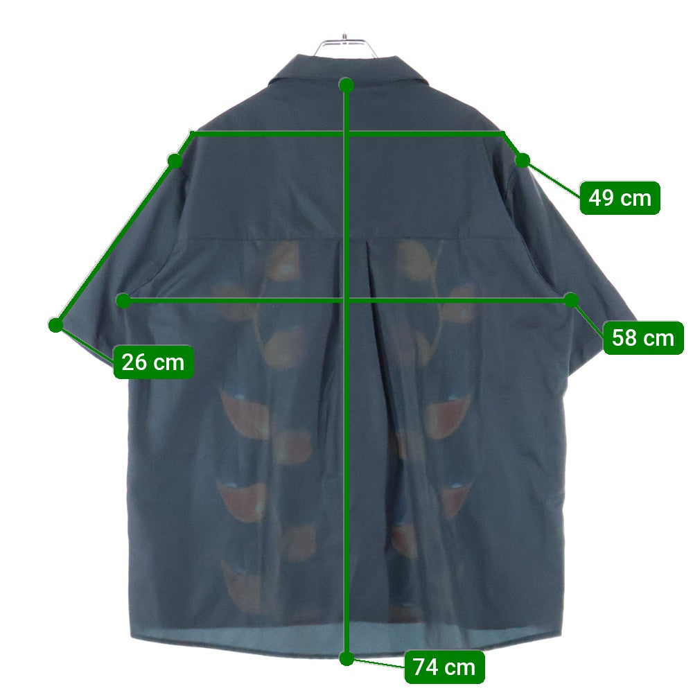 CHALLENGER(チャレンジャー) S/S FLAME LEAF SHIRT フレイム リーフ 総柄 半袖シャツ ブラック CLG-SH 023-004