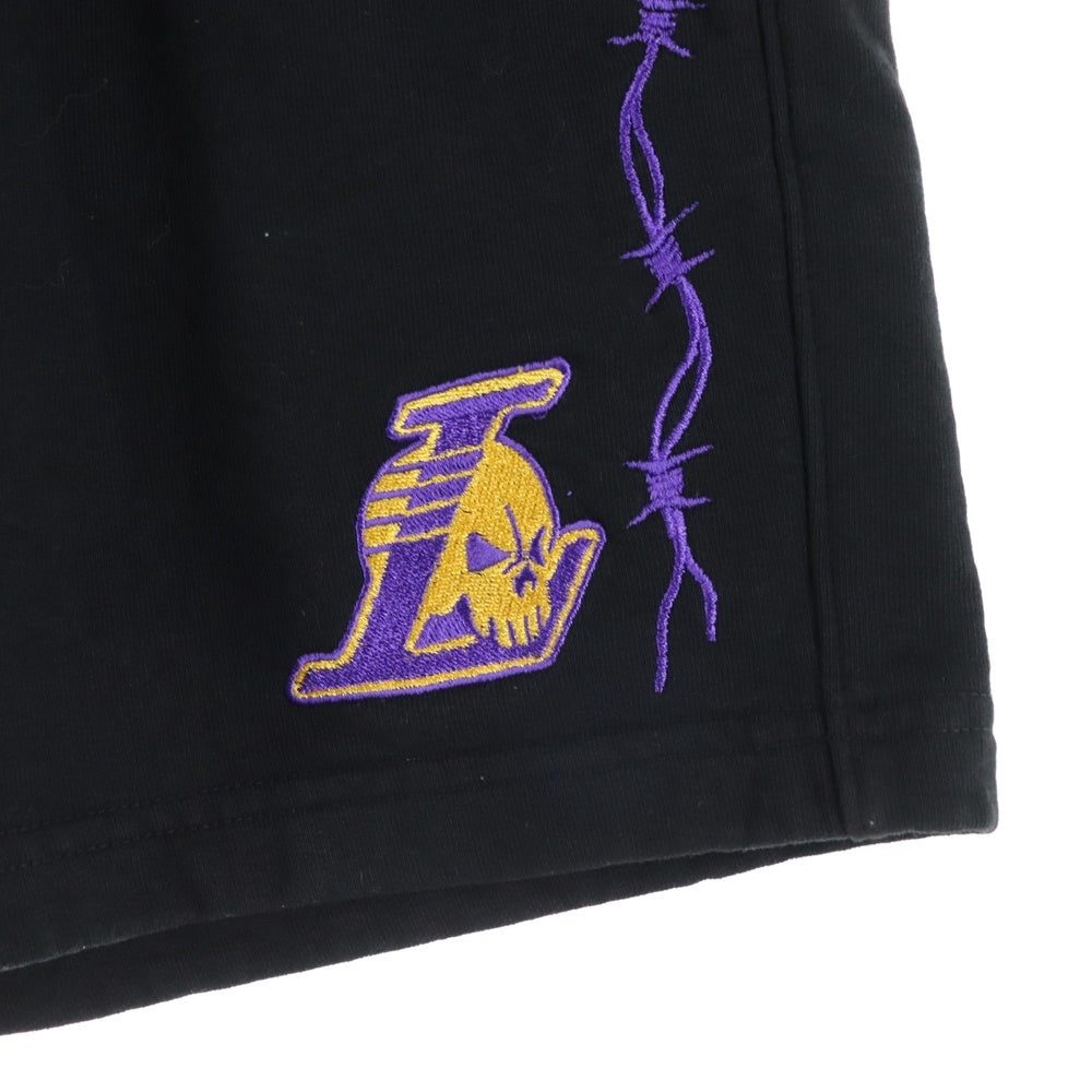 Warren Lotas(ウォーレンロータス) ロゴ刺繍 Lakers レイカーズ スウェットパンツ ブラック