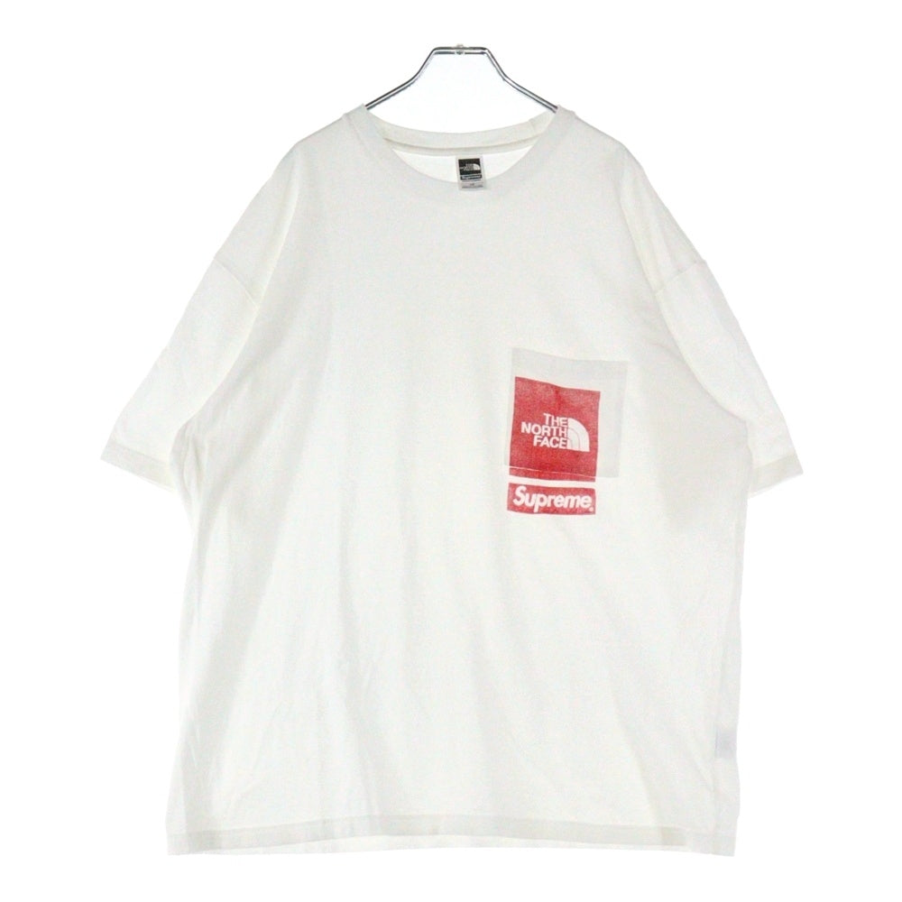 SUPREME(シュプリーム) 23SS ×THE NORTH FACE Printed Pocket Tee ザ ノースフェイス ポケット ロゴプリント 半袖Tシャツカットソー ホワイト NT02309I