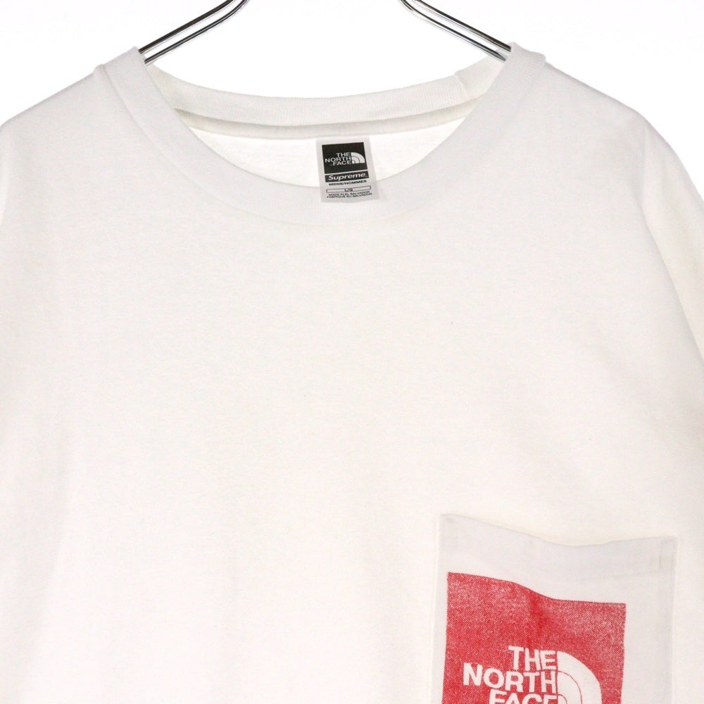 SUPREME(シュプリーム) 23SS ×THE NORTH FACE Printed Pocket Tee ザ ノースフェイス ポケット ロゴプリント 半袖Tシャツカットソー ホワイト NT02309I