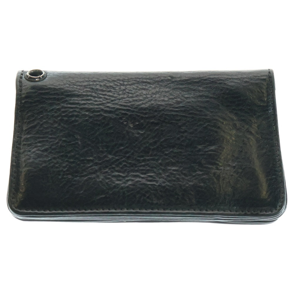CHROME HEARTS(クロムハーツ) 1ZIP 1ジップ クロスボールボタン レザーウォレット 財布 ブラック BCA362
