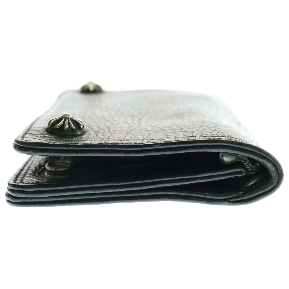 CHROME HEARTS(クロムハーツ) 1ZIP 1ジップ クロスボールボタン レザーウォレット 財布 ブラック BCA362