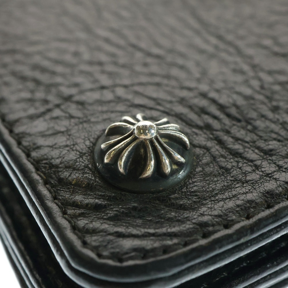 CHROME HEARTS(クロムハーツ) 1ZIP 1ジップ クロスボールボタン レザーウォレット 財布 ブラック BCA362