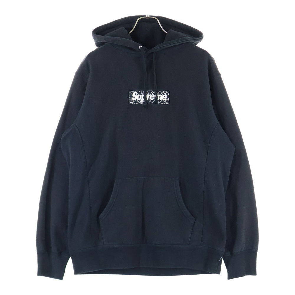 SUPREME(シュプリーム) 19AW Bandana Box Logo Hooded Sweatshirt バンダナボックスロゴ プルオーバースウェットパーカー フーディー ブラック