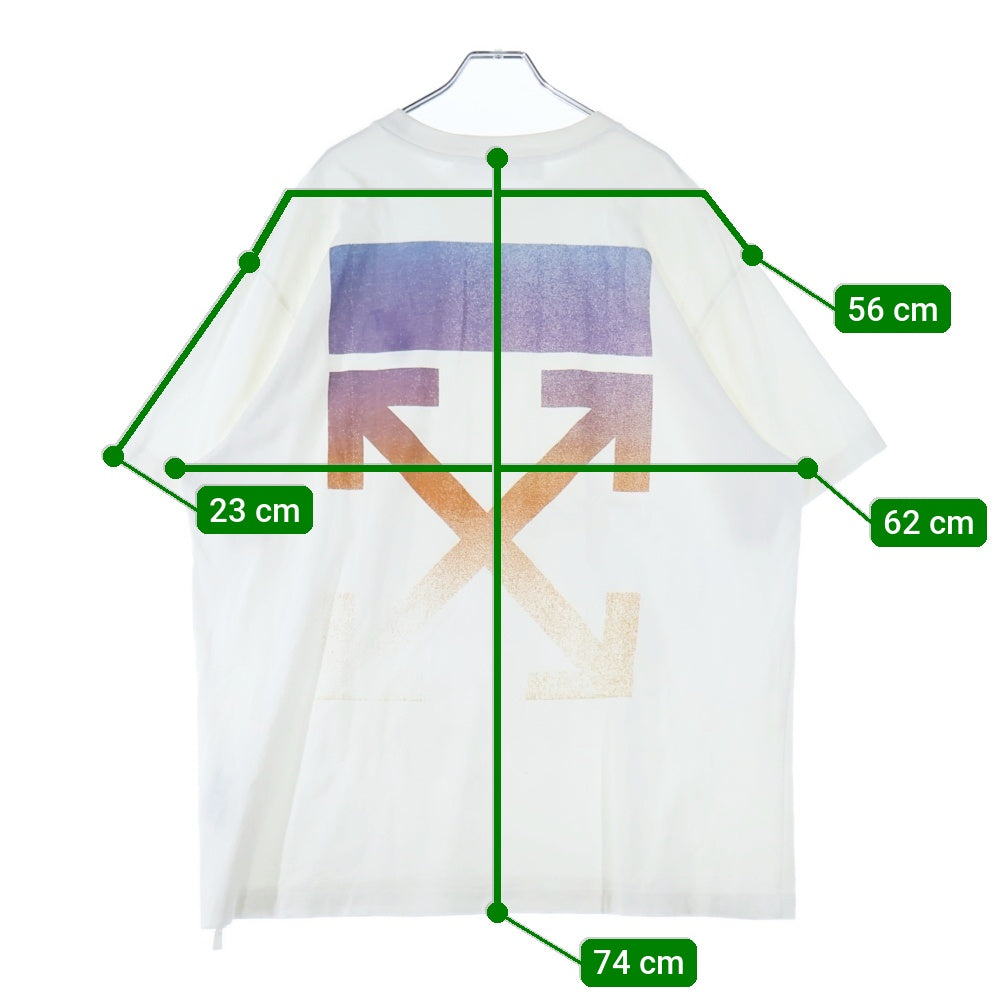 OFF-WHITE(オフホワイト) 21AW T-Shirt フロントロゴ バック グラデーション アローズ オーバーサイズ半袖Tシャツ ホワイトOMAA038F21JER002