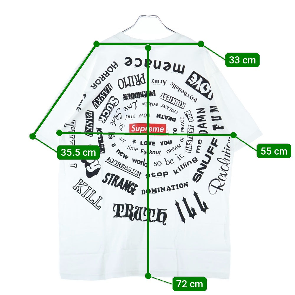 SUPREME(シュプリーム) 21SS Spiral Tee スパイラル バックプリント クルーネック 半袖Tシャツ カットソー ホワイト