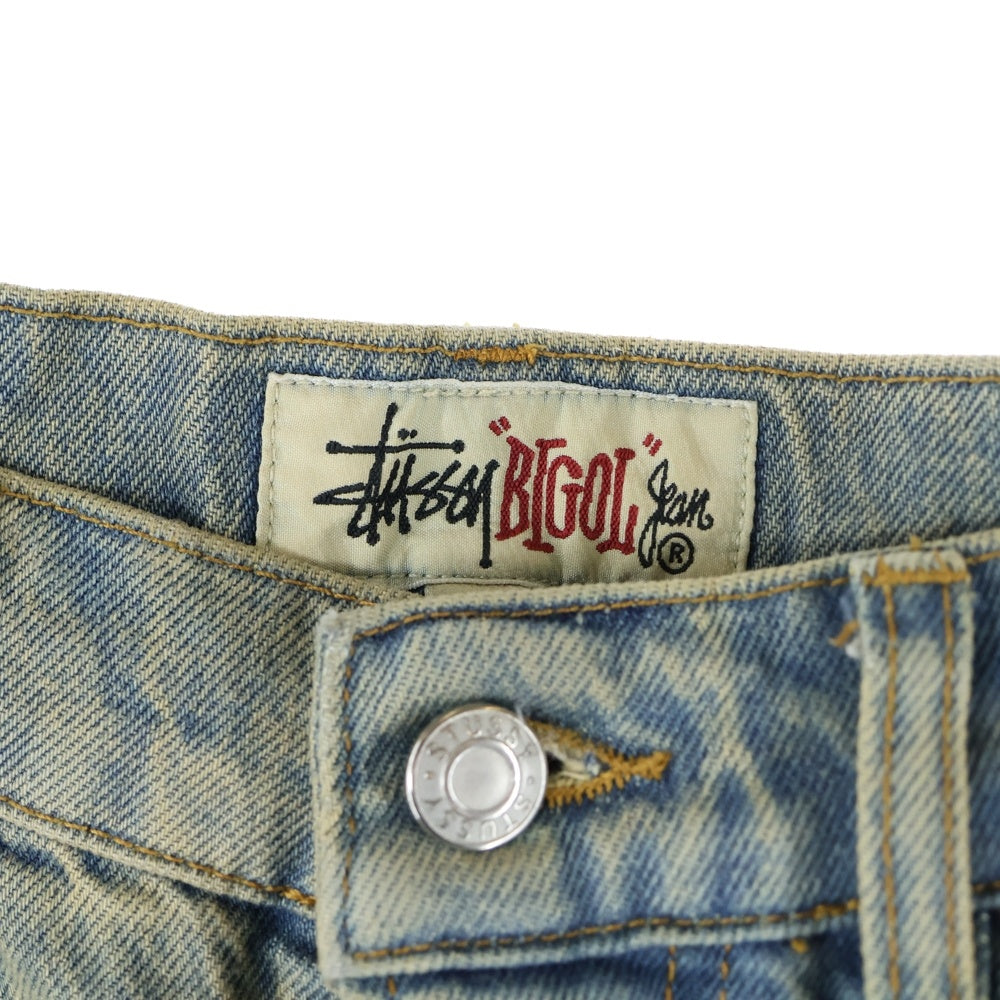 STUSSY(ステューシー) BIG OL JEAN DENIM ビッグシルエット ウォッシュド加工 ワイドデニムパンツ 116599 インディゴ