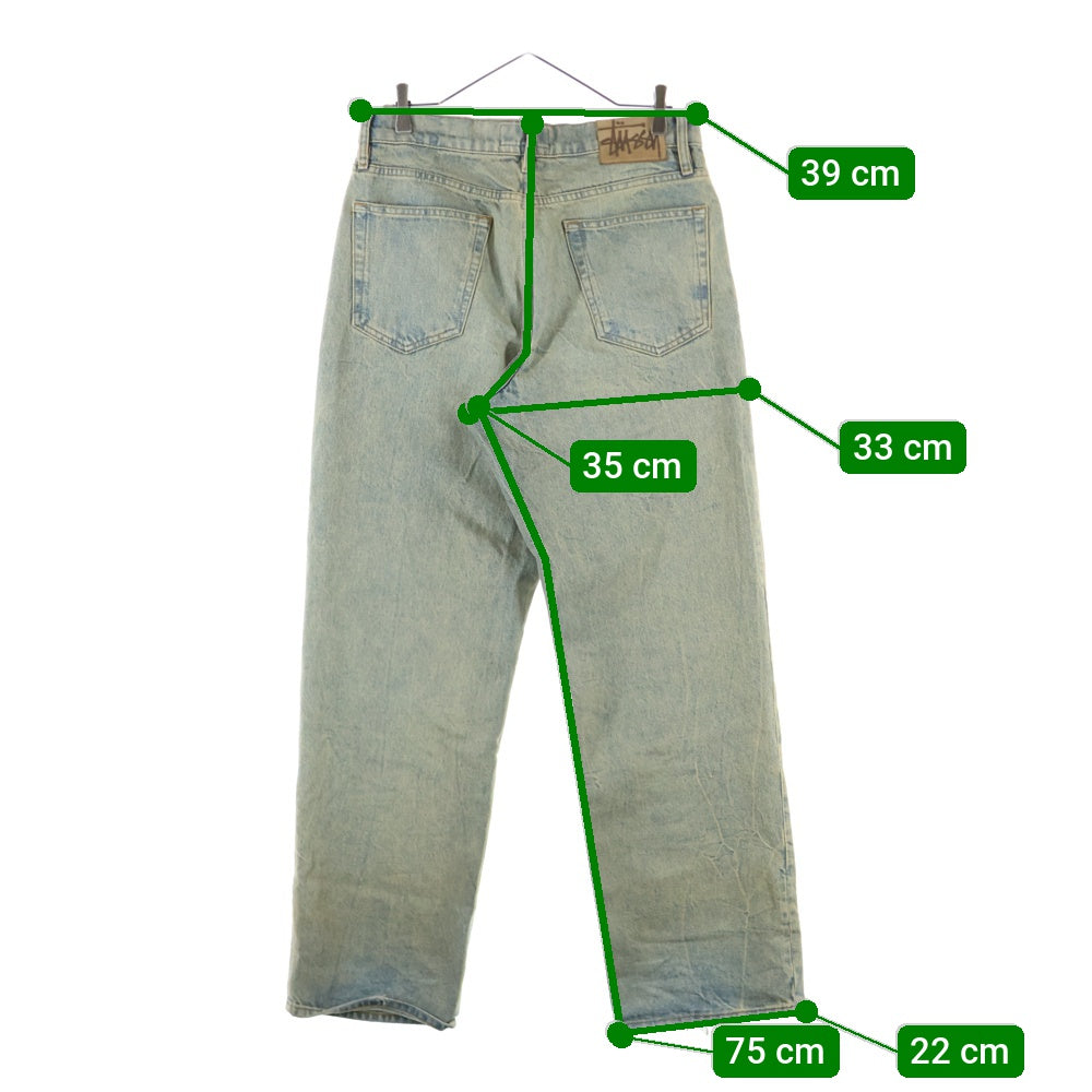STUSSY(ステューシー) BIG OL JEAN DENIM ビッグシルエット ウォッシュド加工 ワイドデニムパンツ 116599 インディゴ