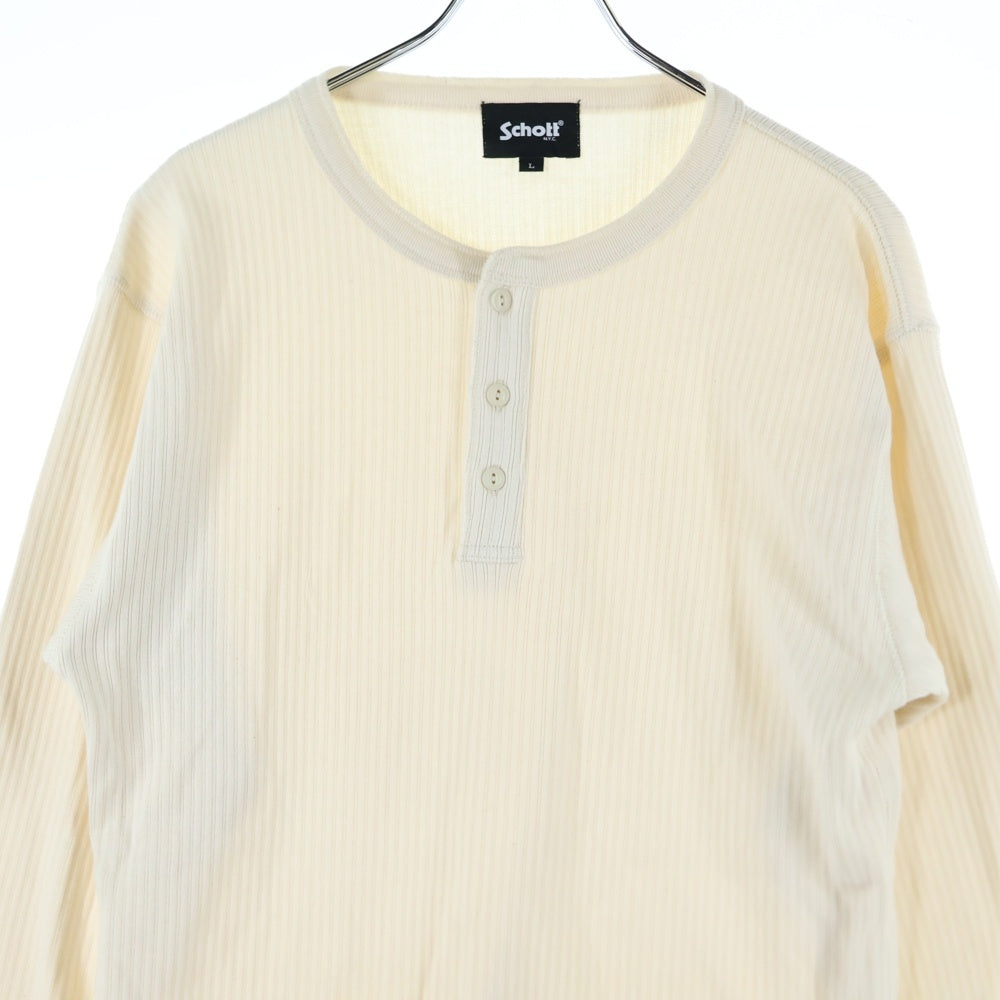 SCHOTT(ショット) ARMY RIB HENLEY NECK T-SHIRT アーミー リブ ヘンリーネック 長袖Tシャツ カットソー 782-5230013