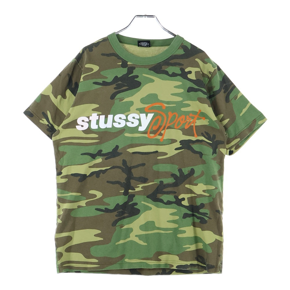 STUSSY(ステューシー) 24SS Sport Script スポート スクリプト クルーネック 半袖Tシャツ カットソー カーキ