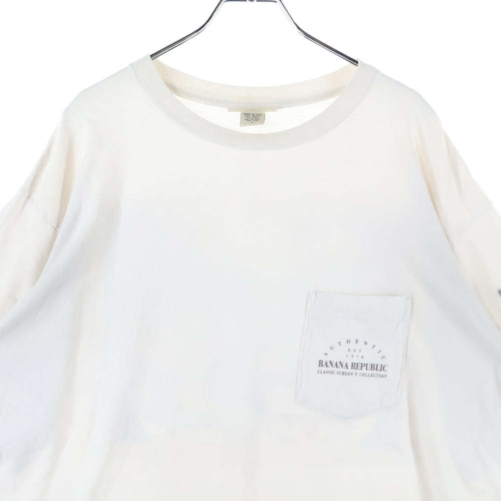 VINTAGE(ヴィンテージ) 90s Banana Republic バナナリパブリック 世界地図プリント クルーネック 半袖Tシャツ カットソー ホワイト