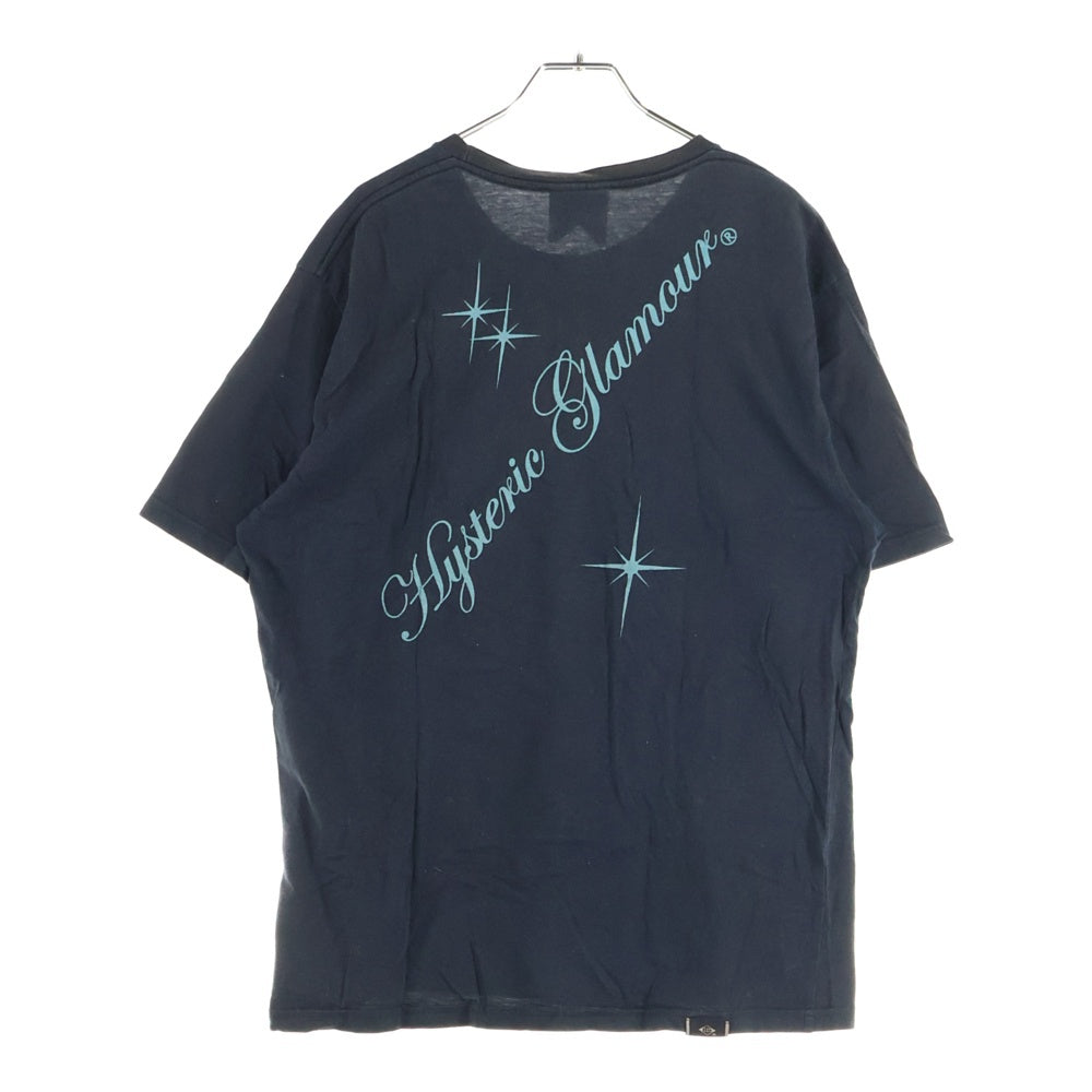HYSTERIC GLAMOUR(ヒステリックグラマー) 両面 プリント 半袖Tシャツカットソー ブラック