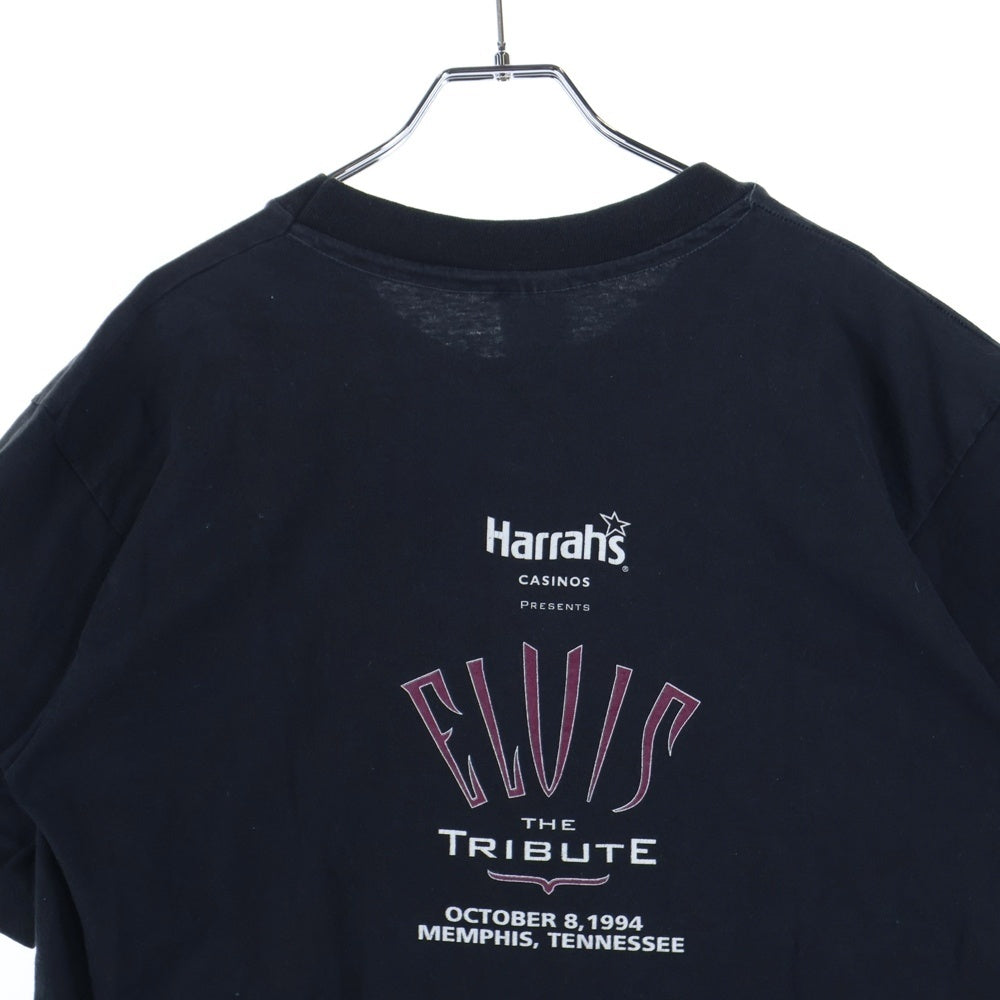 VINTAGE(ヴィンテージ) 90s エルビス プレスリー 両面プリント 半袖Tシャツカットソー ブラック