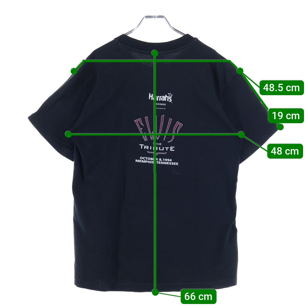 VINTAGE(ヴィンテージ) 90s エルビス プレスリー 両面プリント 半袖Tシャツカットソー ブラック