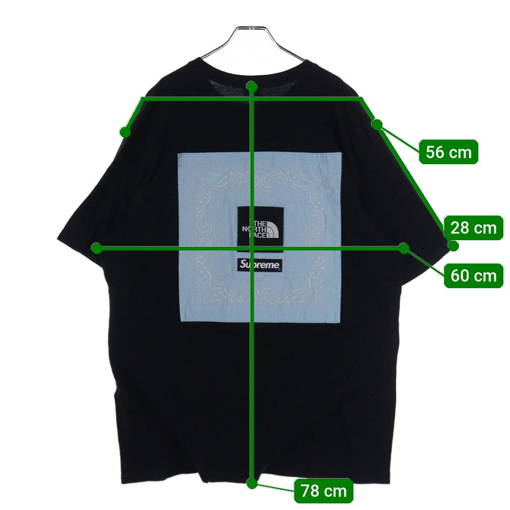 SUPREME(シュプリーム) 22SS ×Bandana S/S Tee ザノースフェイス バンダナ クルーネック 半袖Tシャツ カットソー ブラック NT02209I