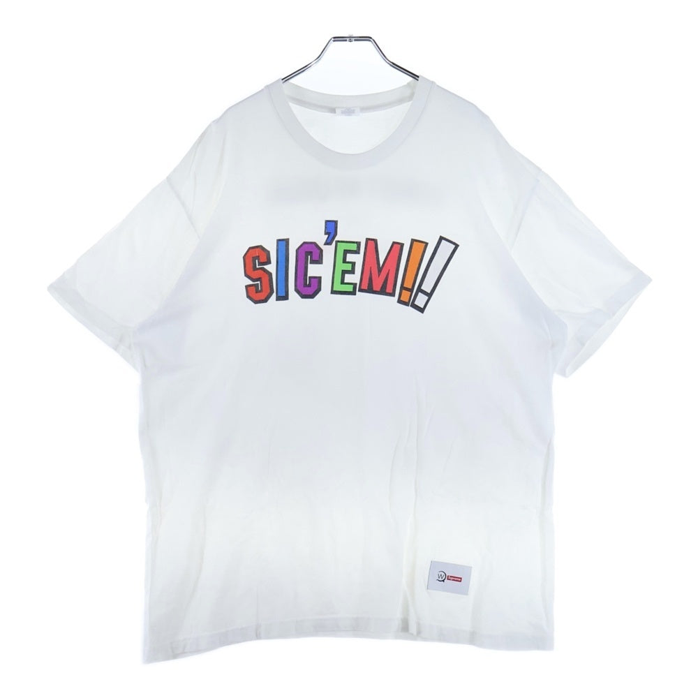 SUPREME(シュプリーム) 21AW×WTAPS Sic'em! Tee ダブルタップス シッケム ロゴプリント クルーネック 半袖Tシャツ カットソー ホワイト