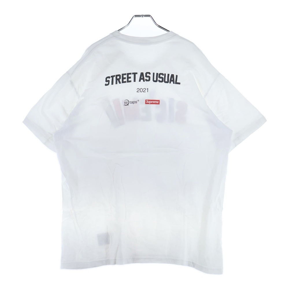 SUPREME(シュプリーム) 21AW×WTAPS Sic'em! Tee ダブルタップス シッケム ロゴプリント クルーネック 半袖Tシャツ カットソー ホワイト