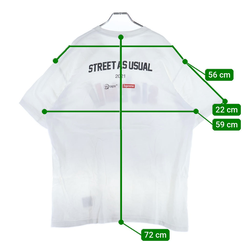 SUPREME(シュプリーム) 21AW×WTAPS Sic'em! Tee ダブルタップス シッケム ロゴプリント クルーネック 半袖Tシャツ カットソー ホワイト
