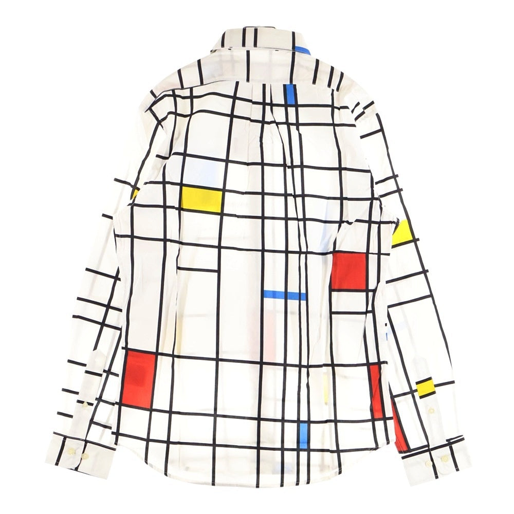 Palace Skateboards(パレススケートボーズ) 19SS Mondo Shirt モンドリアン 総柄 ボタンダウン 長袖シャツ ホワイト