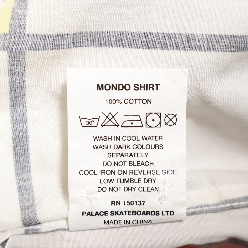 Palace Skateboards(パレススケートボーズ) 19SS Mondo Shirt モンドリアン 総柄 ボタンダウン 長袖シャツ ホワイト