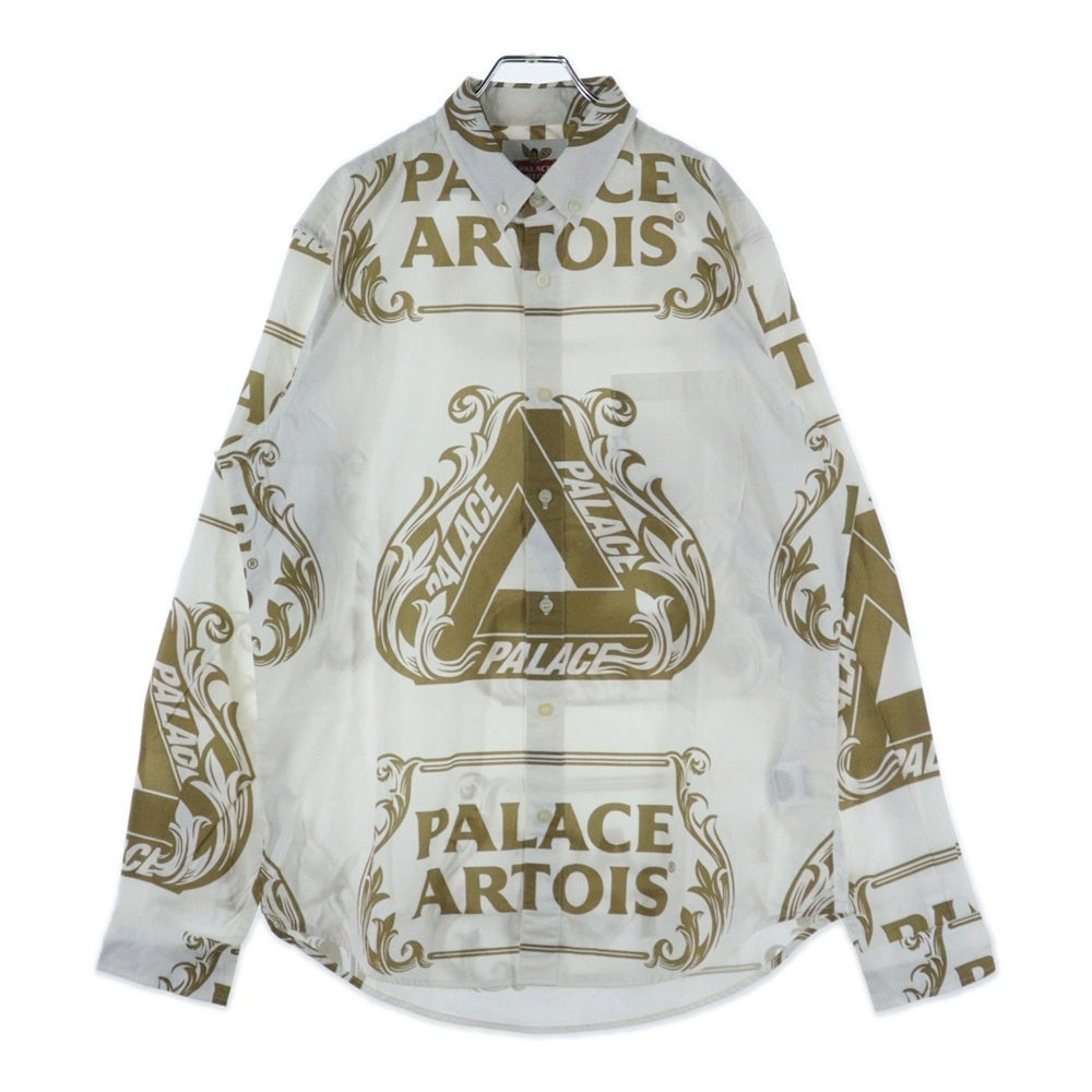 Palace Skateboards(パレススケートボーズ) 21SS × Stella Artois Oxford Shirt ステラ・アルトワ 総柄 オックスフォード 長袖シャツ ホワイト
