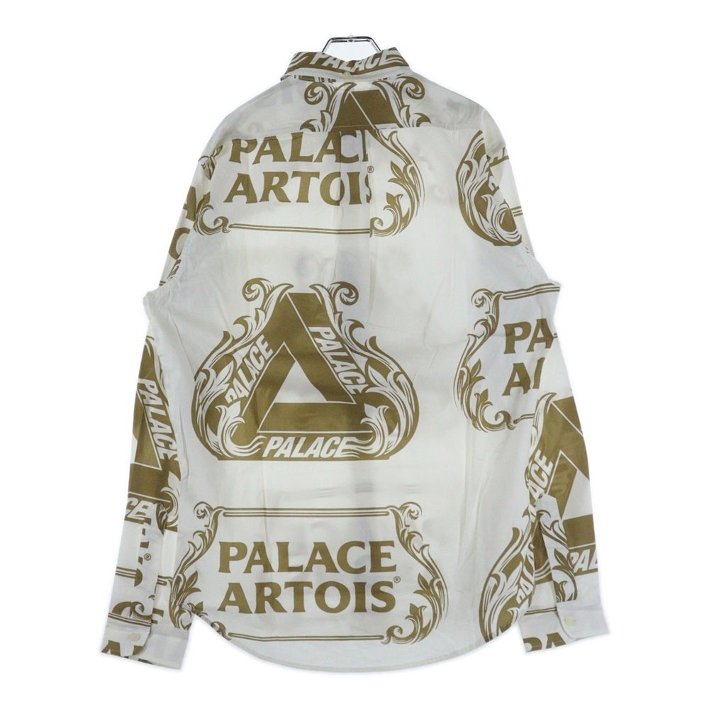 Palace Skateboards(パレススケートボーズ) 21SS × Stella Artois Oxford Shirt ステラ・アルトワ 総柄 オックスフォード 長袖シャツ ホワイト