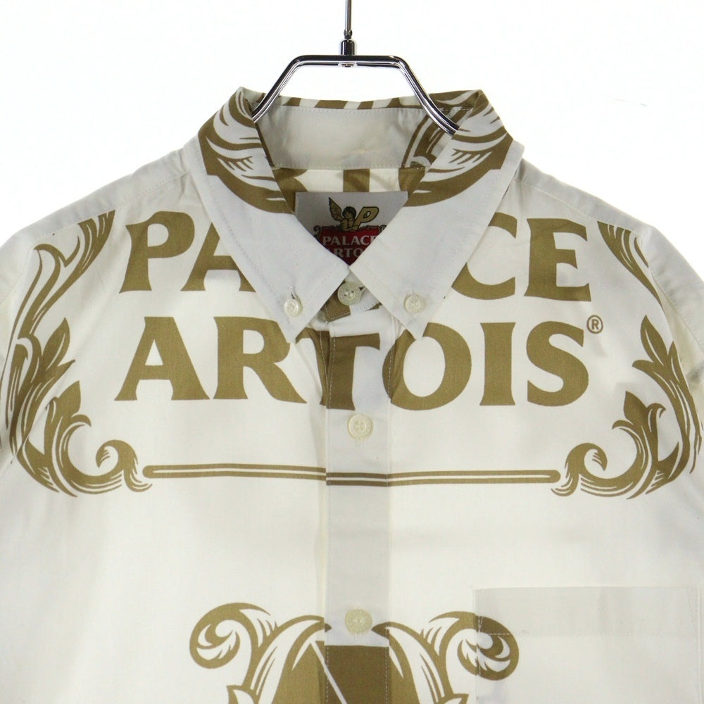 Palace Skateboards(パレススケートボーズ) 21SS × Stella Artois Oxford Shirt ステラ・アルトワ 総柄 オックスフォード 長袖シャツ ホワイト