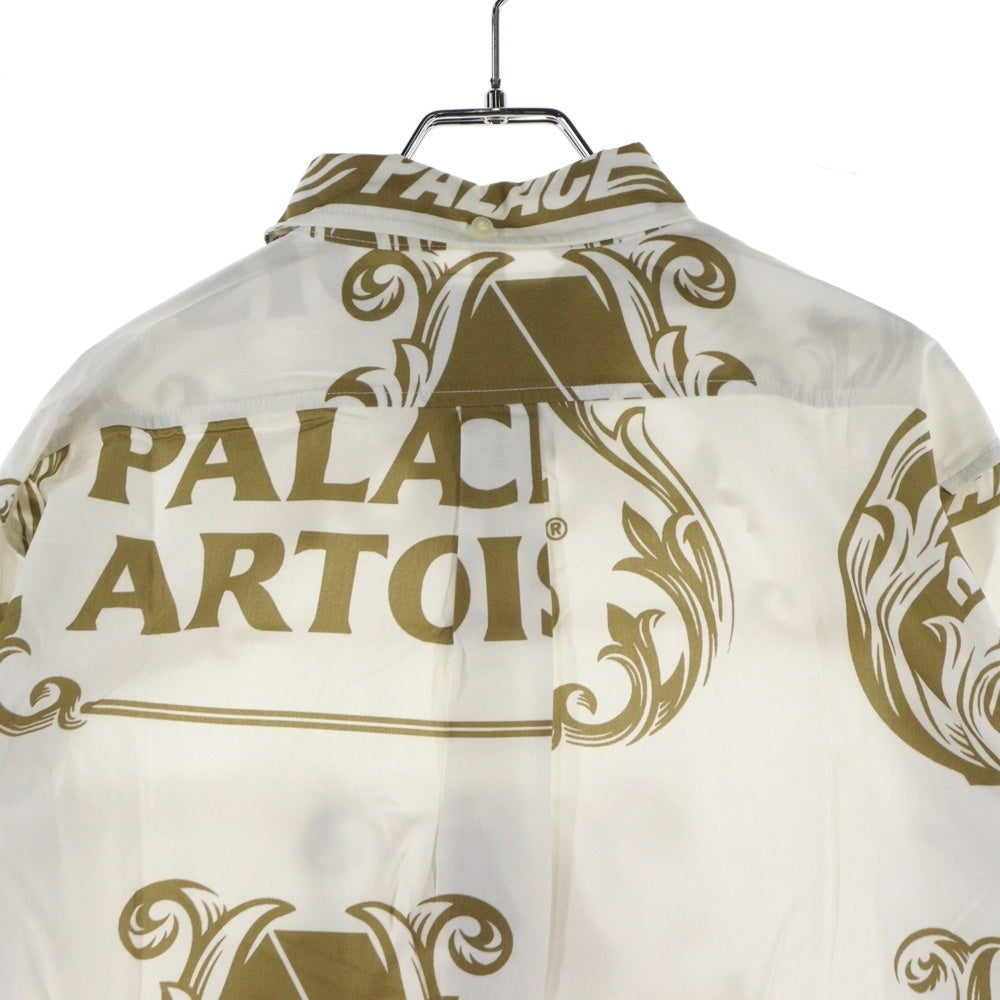 Palace Skateboards(パレススケートボーズ) 21SS × Stella Artois Oxford Shirt ステラ・アルトワ 総柄 オックスフォード 長袖シャツ ホワイト