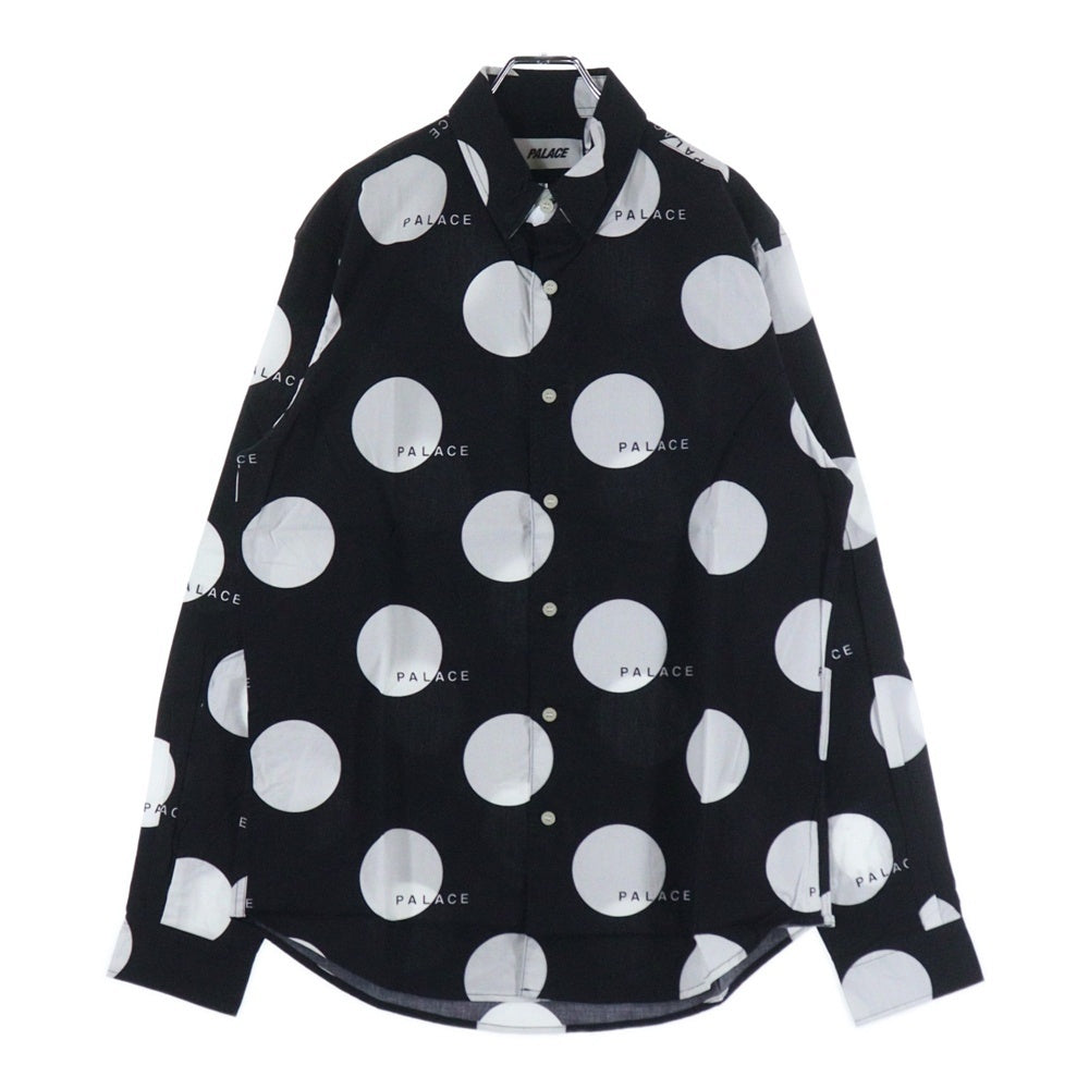 Palace Skateboards(パレススケートボーズ) 19SS Dots Shirt ドット 総柄 ボタンダウン 長袖シャツ ブラック