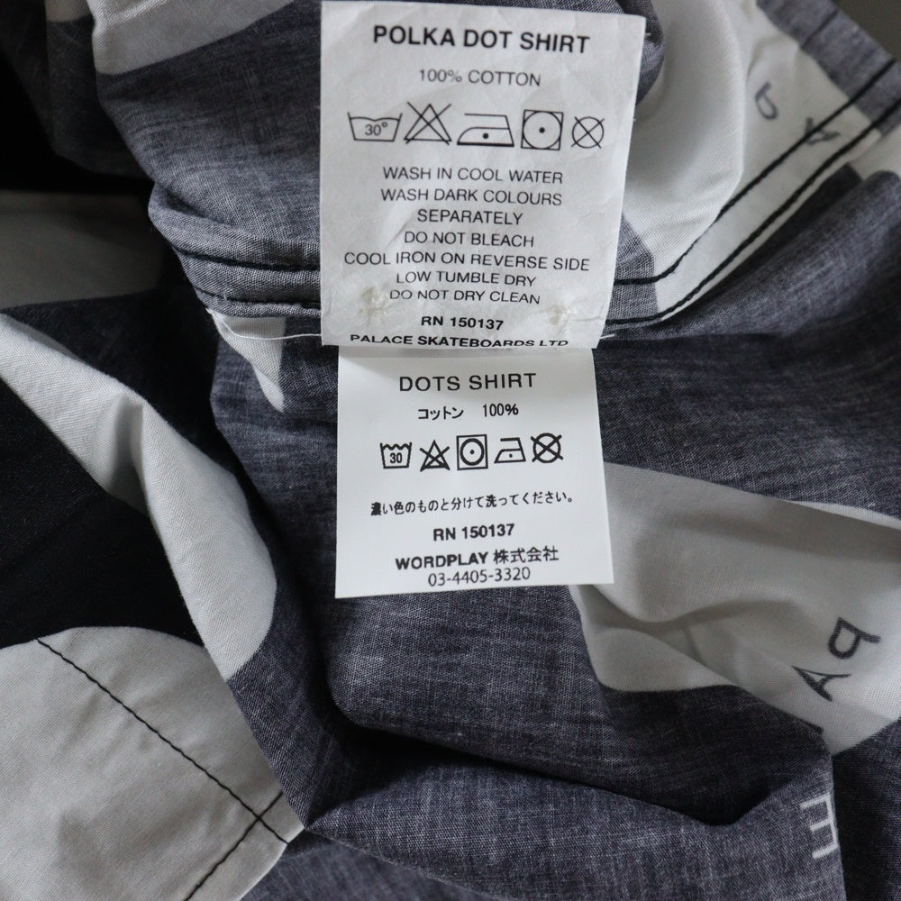 Palace Skateboards(パレススケートボーズ) 19SS Dots Shirt ドット 総柄 ボタンダウン 長袖シャツ ブラック