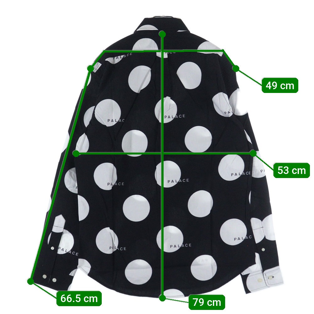 Palace Skateboards(パレススケートボーズ) 19SS Dots Shirt ドット 総柄 ボタンダウン 長袖シャツ ブラック