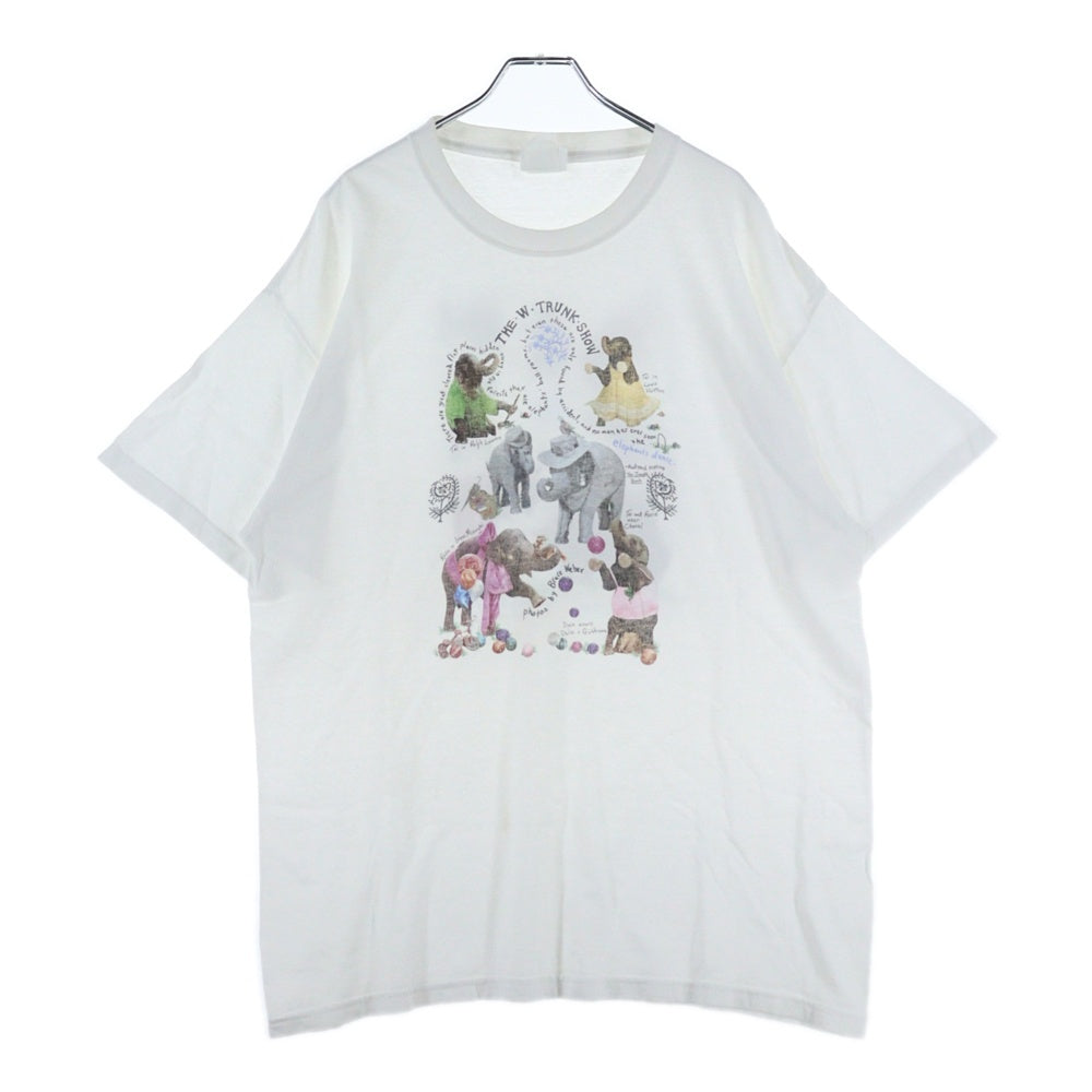 Bruce Weber(ブルースウェーバー) 00s W Magazine Elephant Family Tee Wマガジン ファミリー プリント クルーネック 半袖Tシャツ カットソー ホワイト