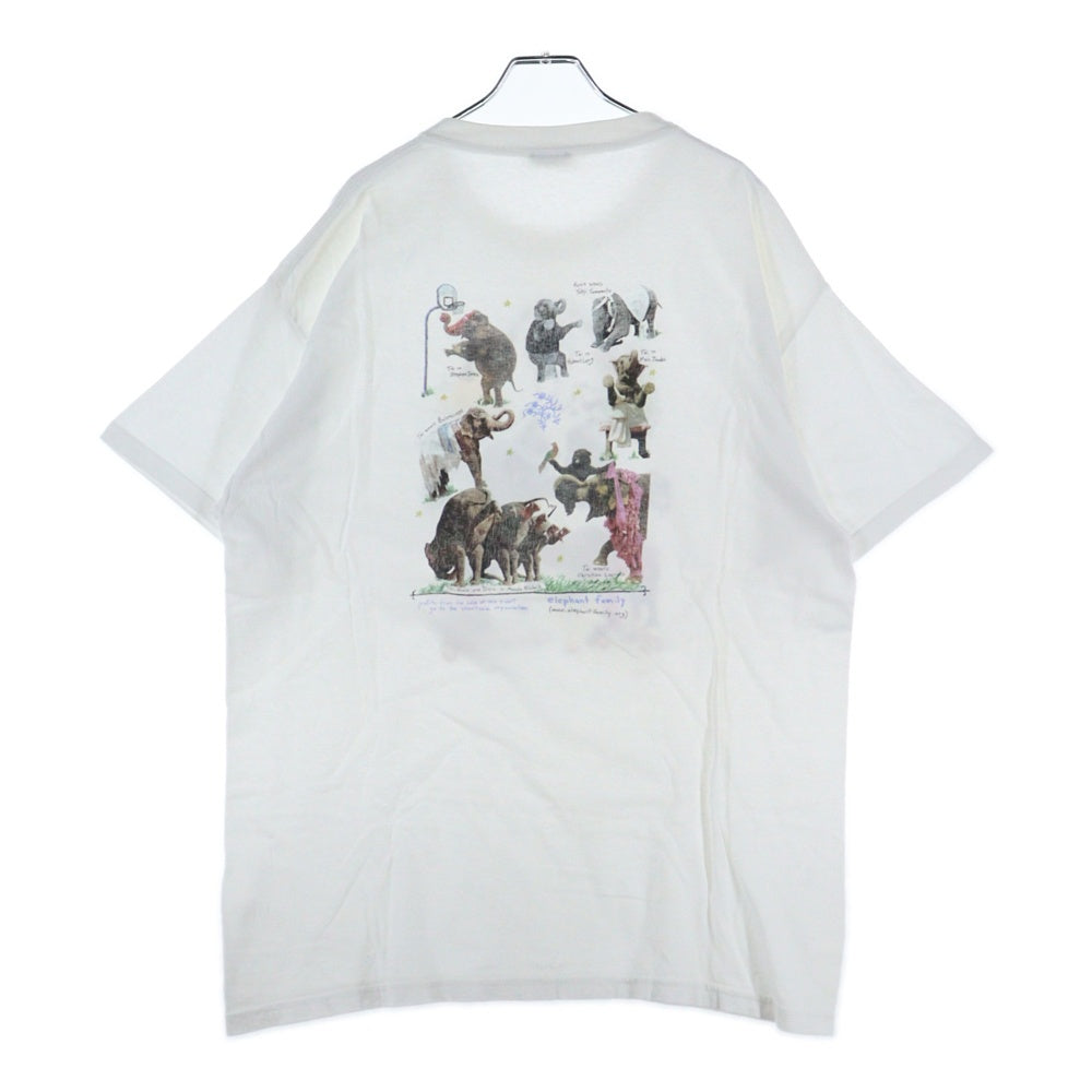 Bruce Weber(ブルースウェーバー) 00s W Magazine Elephant Family Tee Wマガジン ファミリー プリント クルーネック 半袖Tシャツ カットソー ホワイト