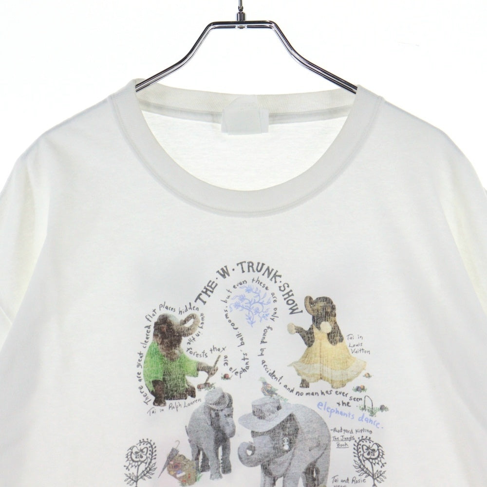 Bruce Weber(ブルースウェーバー) 00s W Magazine Elephant Family Tee Wマガジン ファミリー プリント クルーネック 半袖Tシャツ カットソー ホワイト