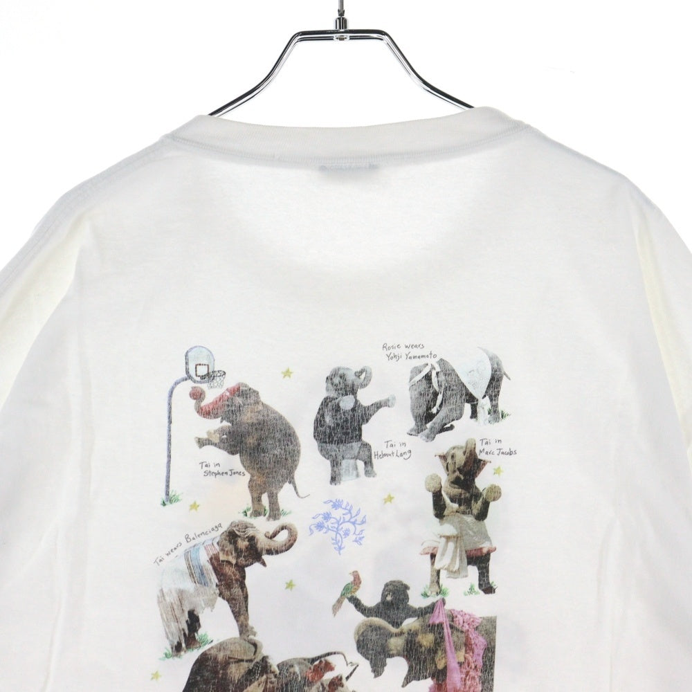 Bruce Weber(ブルースウェーバー) 00s W Magazine Elephant Family Tee Wマガジン ファミリー プリント クルーネック 半袖Tシャツ カットソー ホワイト