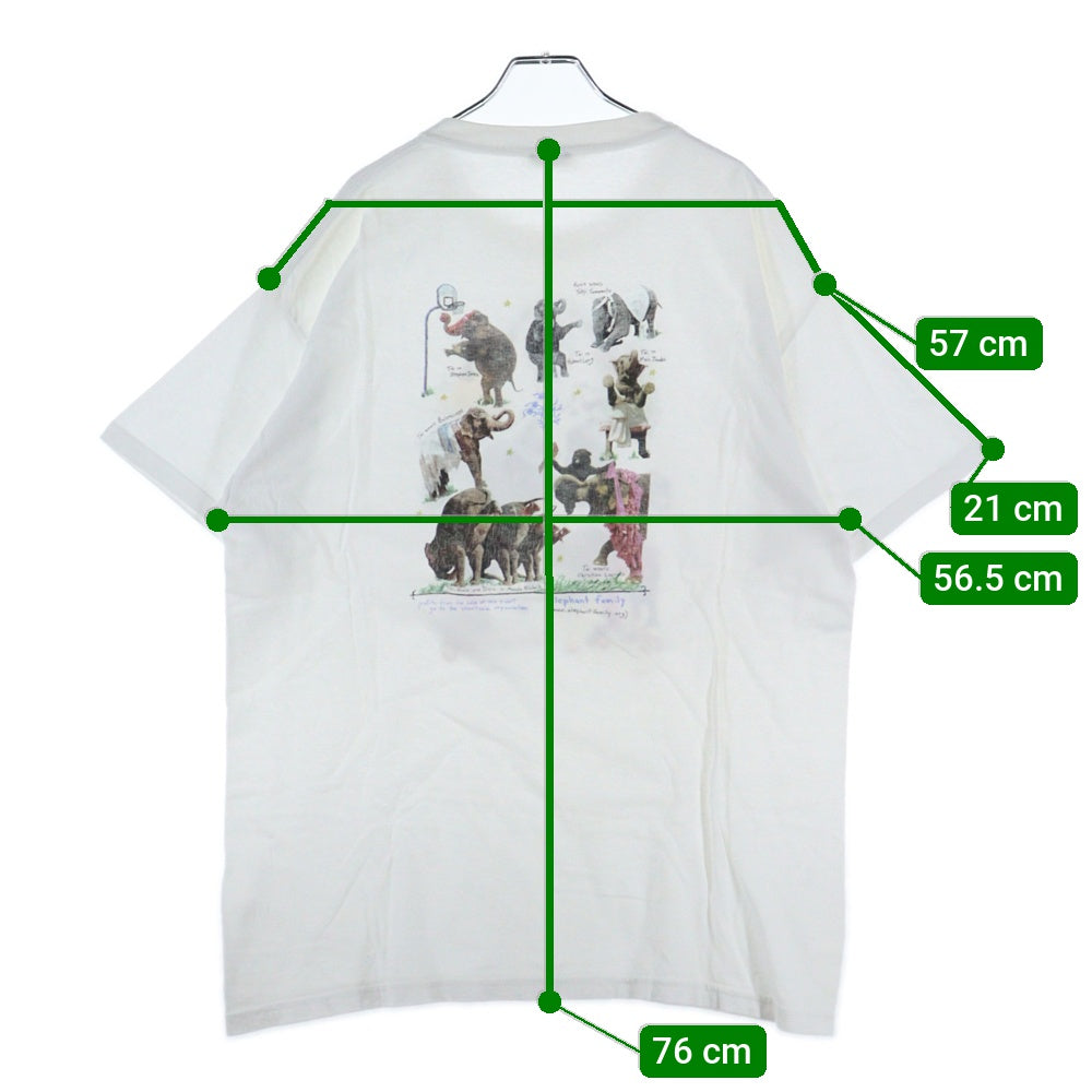 Bruce Weber(ブルースウェーバー) 00s W Magazine Elephant Family Tee Wマガジン ファミリー プリント クルーネック 半袖Tシャツ カットソー ホワイト