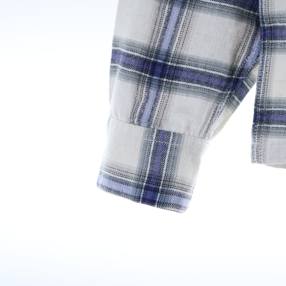 BELAFONTE(ベラフォンテ) オンブレ オープンカラー ネルシャツ チェック 長袖シャツ ブルー