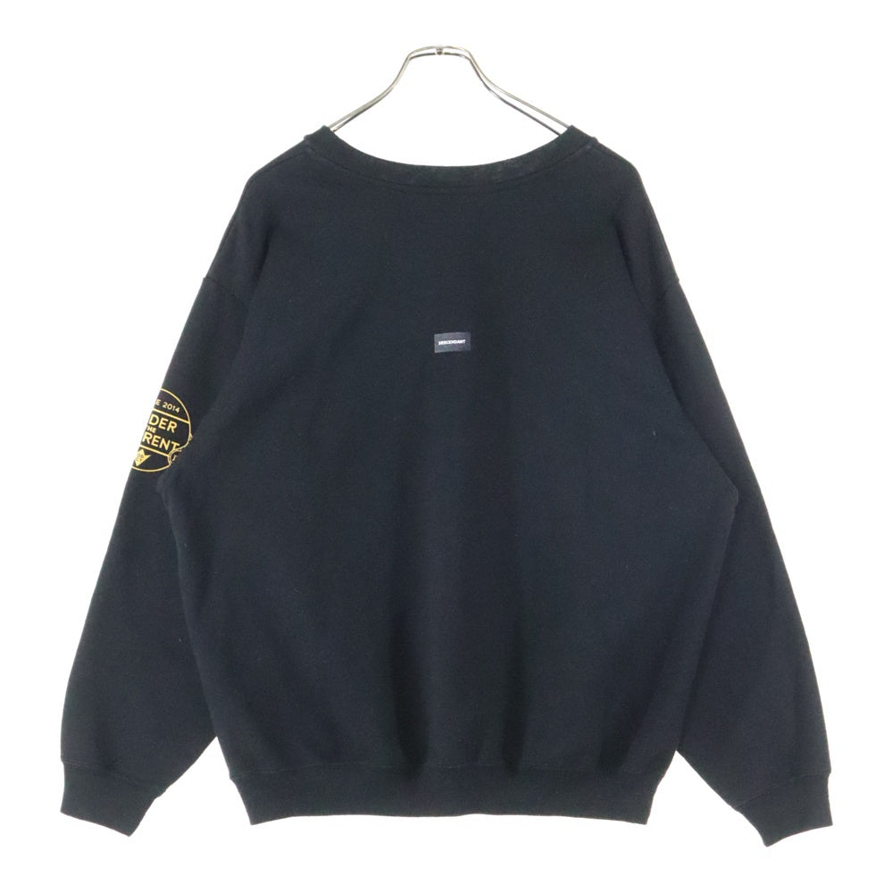 DESCENDANT(ディセンダント) 21AW TEAM CREW NECK SWEAT SHIRT フロントロゴ クルーネック トレーナー ブラック