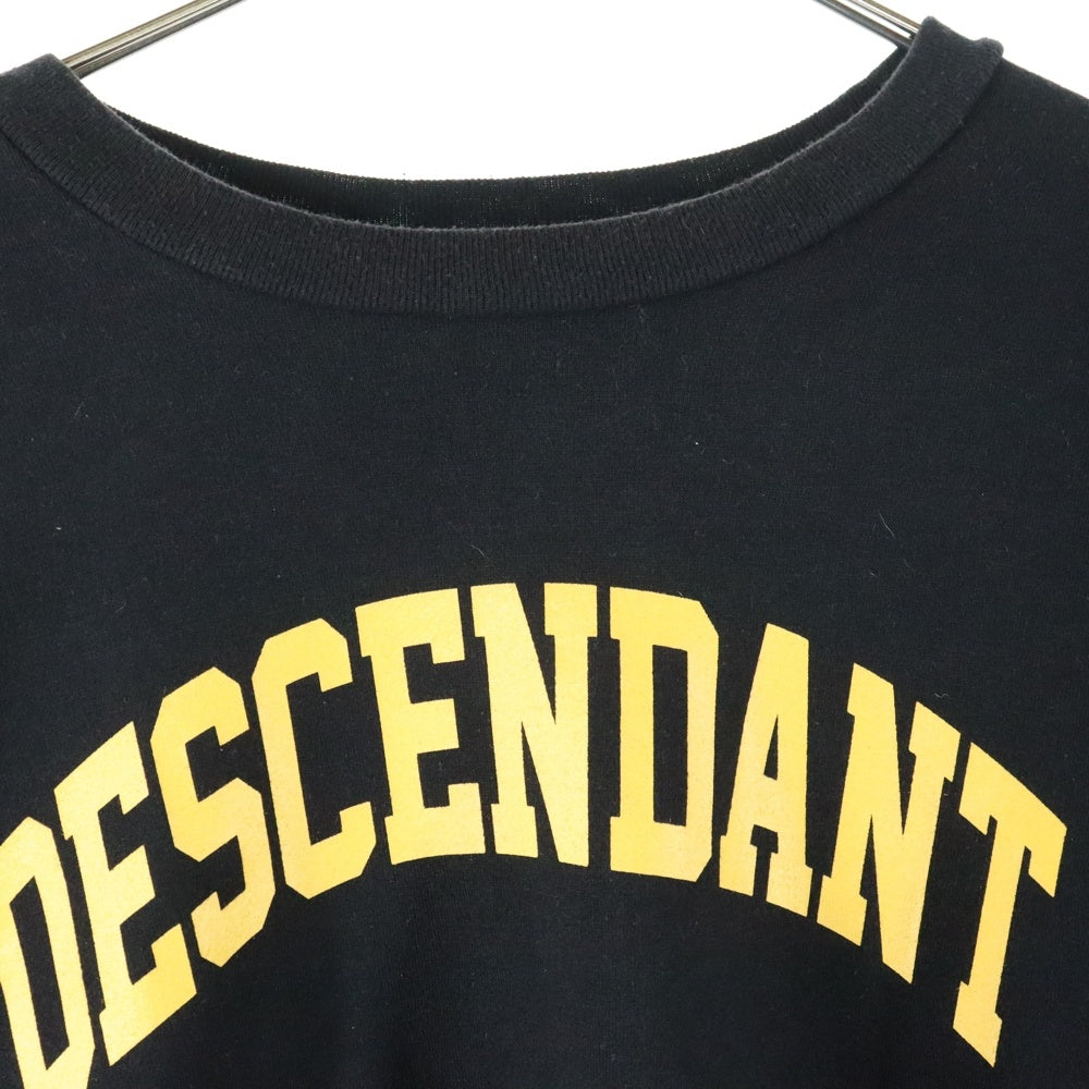 DESCENDANT(ディセンダント) 21AW TEAM CREW NECK SWEAT SHIRT フロントロゴ クルーネック トレーナー ブラック
