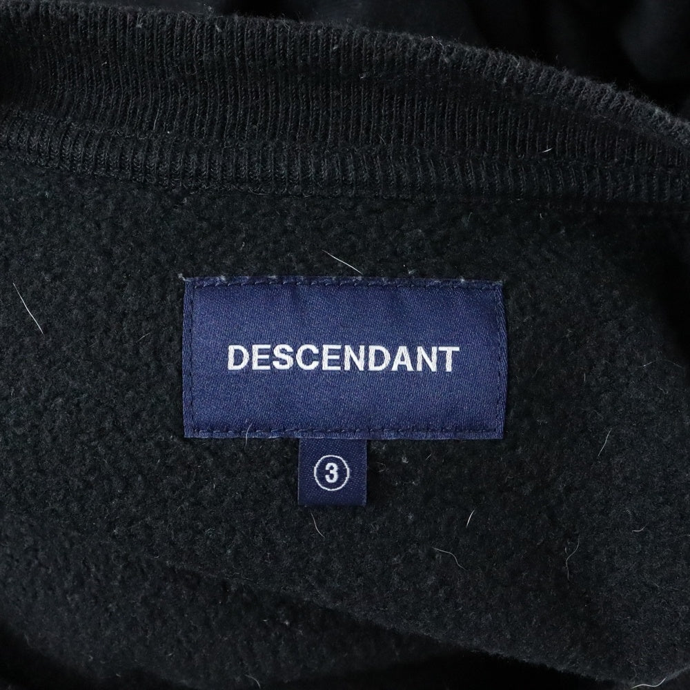 DESCENDANT(ディセンダント) 21AW TEAM CREW NECK SWEAT SHIRT フロントロゴ クルーネック トレーナー ブラック