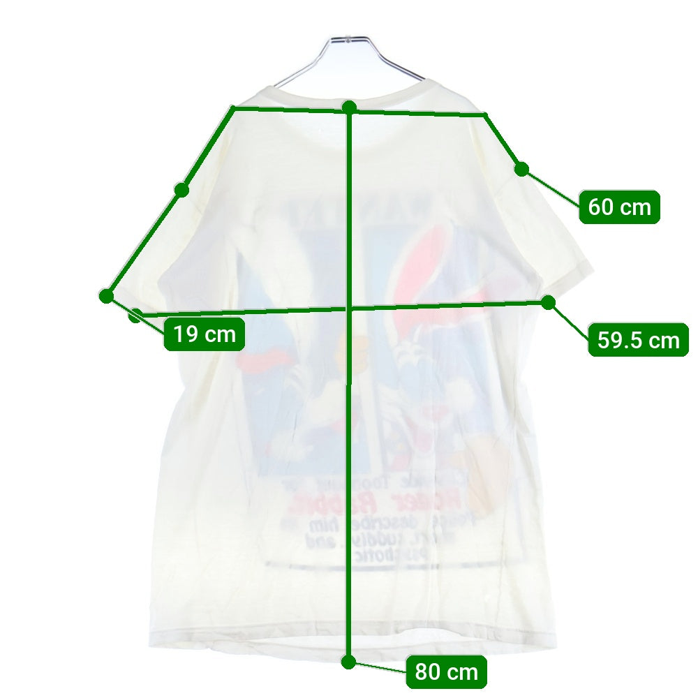 VINTAGE(ヴィンテージ) 80s Disney TOON WEAR Roger Rabit ロジャーラビット フロントプリント 半袖Tシャツ カットソー ホワイト