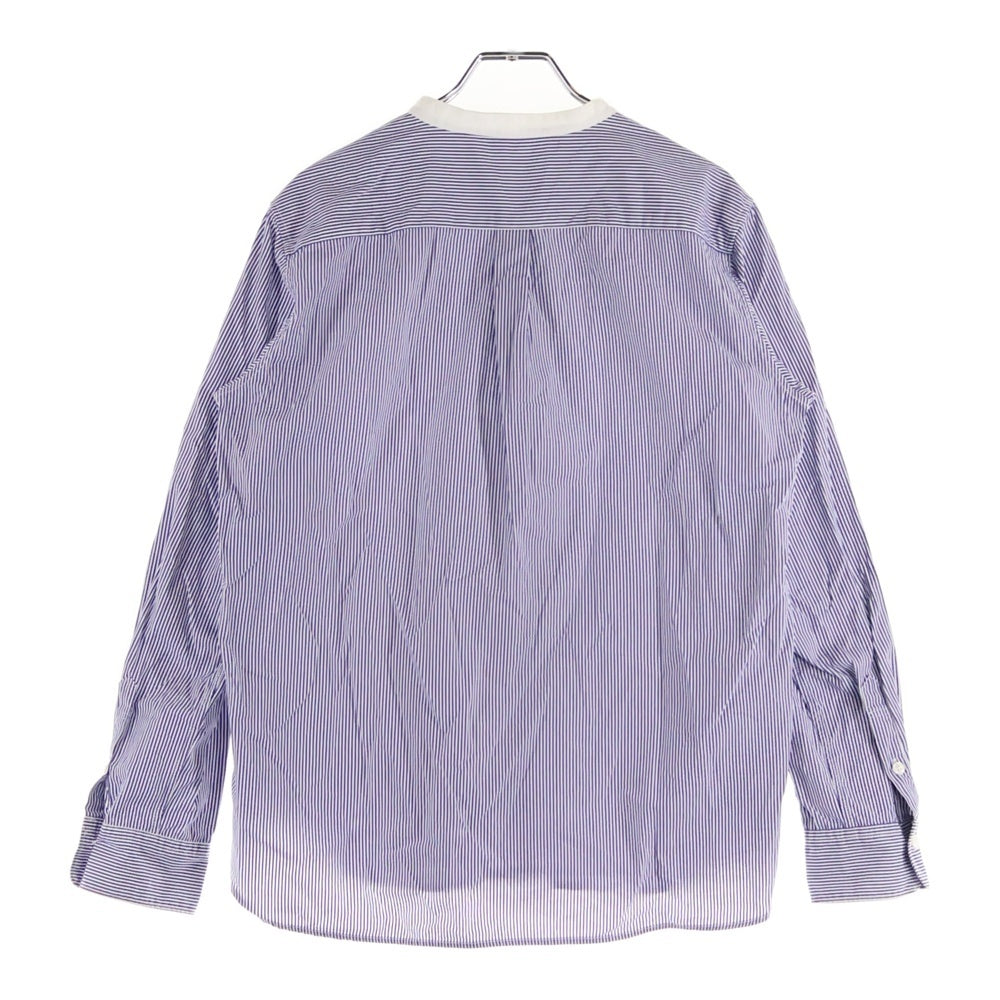 無印良品(ムジルシヨウヒン) ストライプ 長袖シャツ ブルー/ホワイト