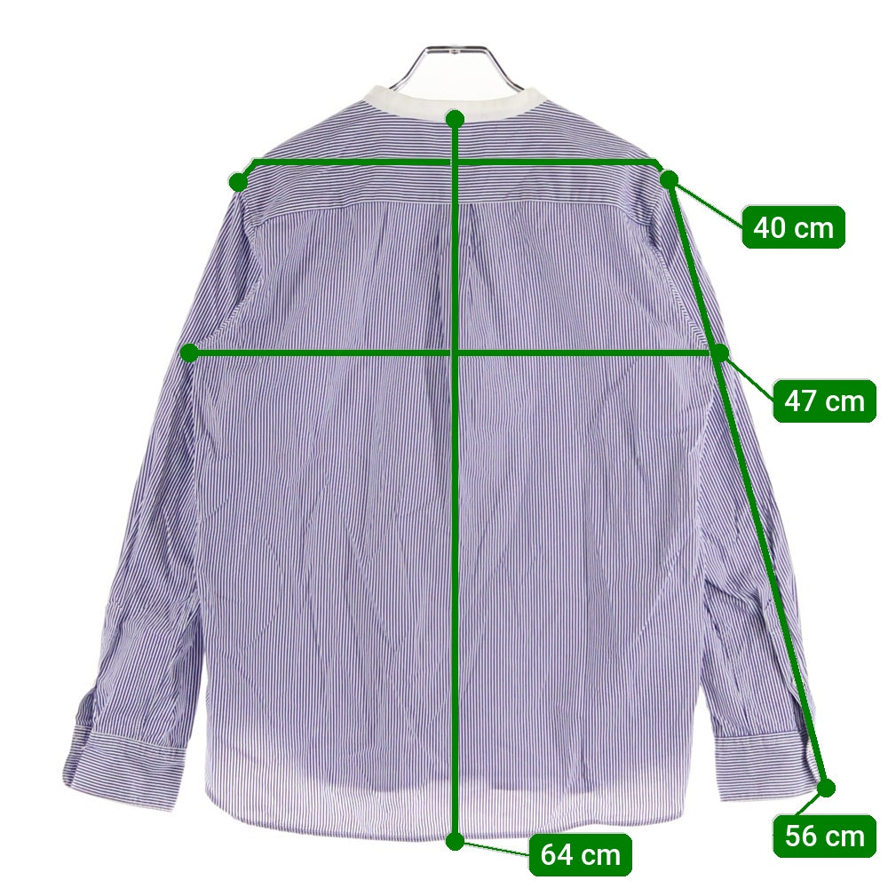 無印良品(ムジルシヨウヒン) ストライプ 長袖シャツ ブルー/ホワイト