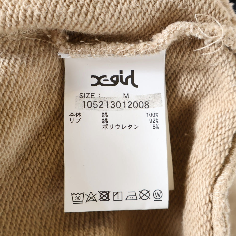 X-GIRL(エックスガール) BIG SWEAT TOP クルーネックスウェットトレーナー ブラック/ブラウン 105213012008