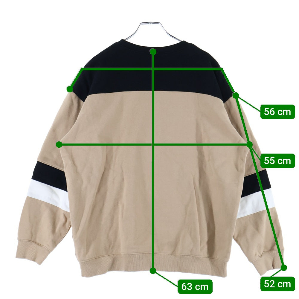 X-GIRL(エックスガール) BIG SWEAT TOP クルーネックスウェットトレーナー ブラック/ブラウン 105213012008