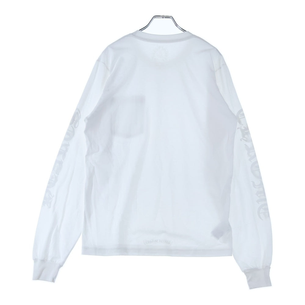 CHROME HEARTS(クロムハーツ) Old English Neck Logo L/S Tee ネック ロゴ プリント 長袖Tシャツ ホワイト