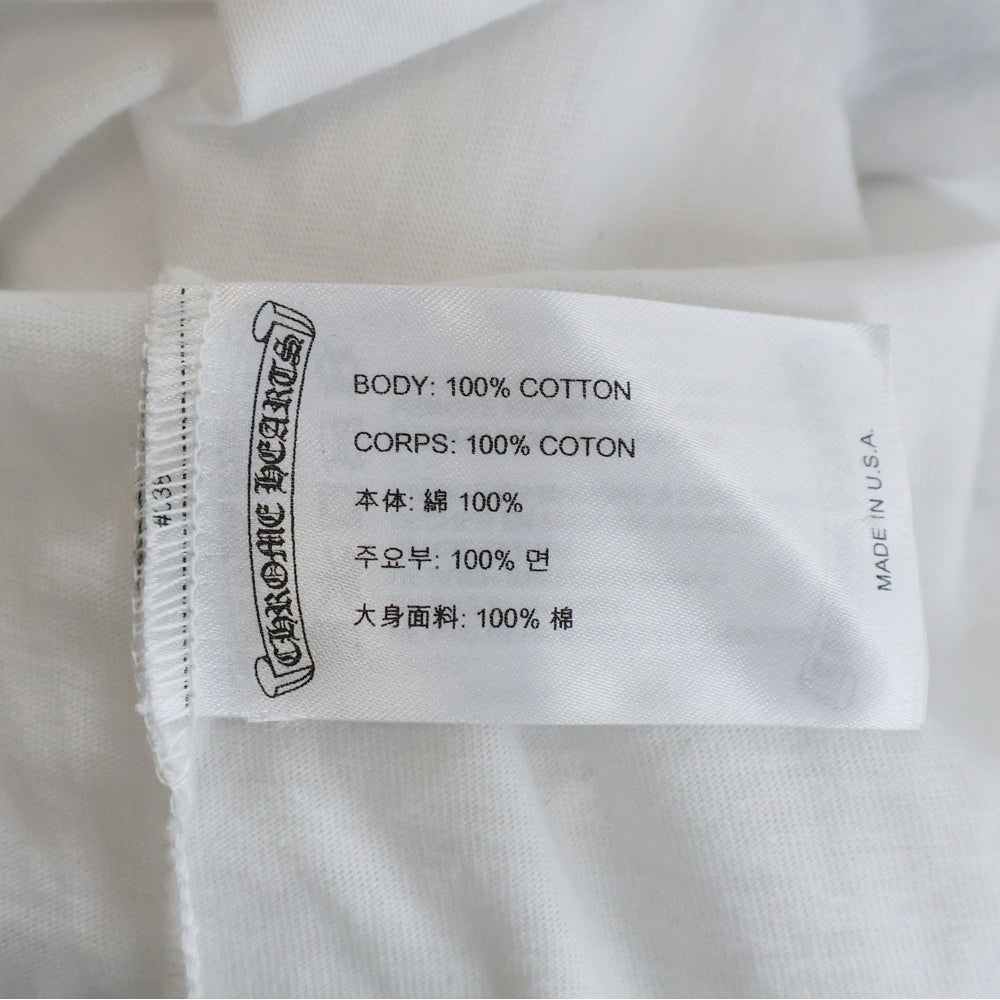 CHROME HEARTS(クロムハーツ) Old English Neck Logo L/S Tee ネック ロゴ プリント 長袖Tシャツ ホワイト