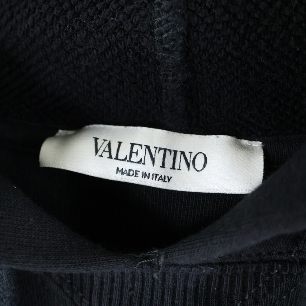 VALENTINO(ヴァレンティノ) ロゴプリント プルオーバーパーカー フーディー ブラック RV0MF03RSBU